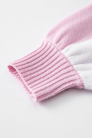 Pink Checkered Bishop Sleeve Sweater, A Blissfully Beautiful Boutique - A Blissfully Beautiful Boutique