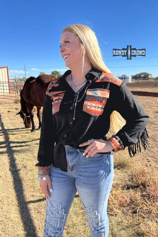 Flatland Fringe Button Up, Rowdy Crowd Clothing - A Blissfully Beautiful Boutique