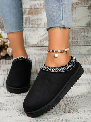 Round Toe Platform Slippers, Trendsi - A Blissfully Beautiful Boutique