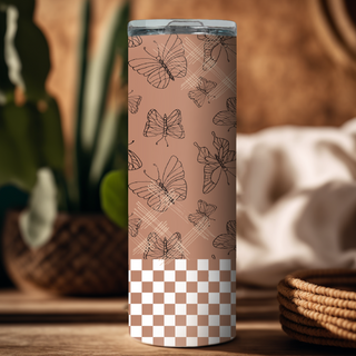 Blush Butterfly Stainless Steel Tumbler, Tea Shirt Shoppe - A Blissfully Beautiful Boutique