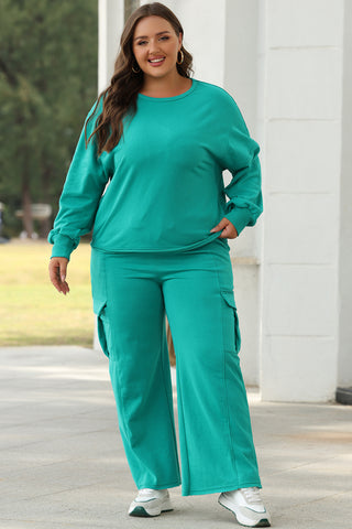 Lapis Solid Color Mineral Wash Pullover Top and Cargo Pants Set, A Blissfully Beautiful Boutique - A Blissfully Beautiful Boutique