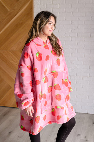 Oversized Blanket Hoodie in Strawberry, Ave Shops - A Blissfully Beautiful Boutique