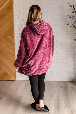 Oversized Velour Blanket Hoodie in Purple, Ave Shops - A Blissfully Beautiful Boutique