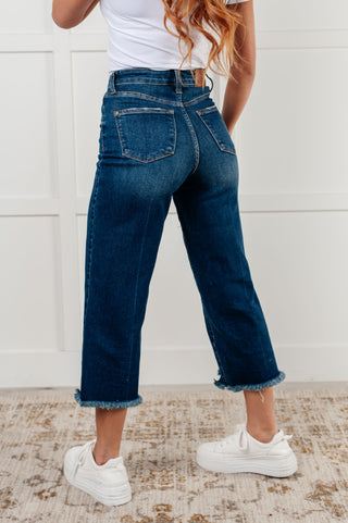Janice High Rise Button Fly Wide Leg Crop Jeans, Ave Shops - A Blissfully Beautiful Boutique