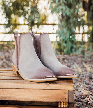 Wylie Suede Ankle Boot in Taupe, Ave Shops - A Blissfully Beautiful Boutique