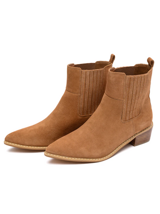 Leonor Suede Ankle Boot in Tan, Ave Shops - A Blissfully Beautiful Boutique