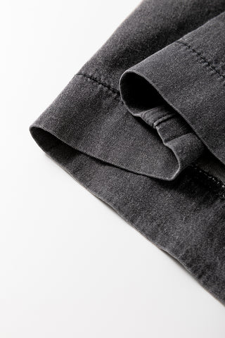 Carbon Grey Mineral Wash Button Fly Waist Wide Leg Jeans, A Blissfully Beautiful Boutique - A Blissfully Beautiful Boutique