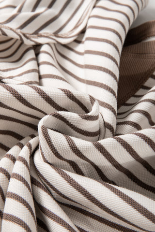 Parchment Contrast Detail Striped Ruffle Short Sleeve Top, A Blissfully Beautiful Boutique - A Blissfully Beautiful Boutique
