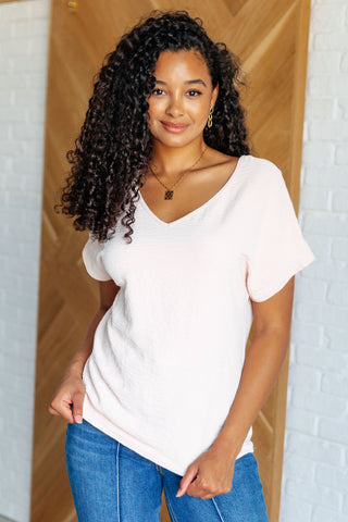 Frequently Asked Questions V-Neck Top in Blush, Ave Shops - A Blissfully Beautiful Boutique