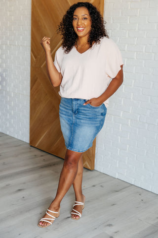 Frequently Asked Questions V-Neck Top in Blush, Ave Shops - A Blissfully Beautiful Boutique