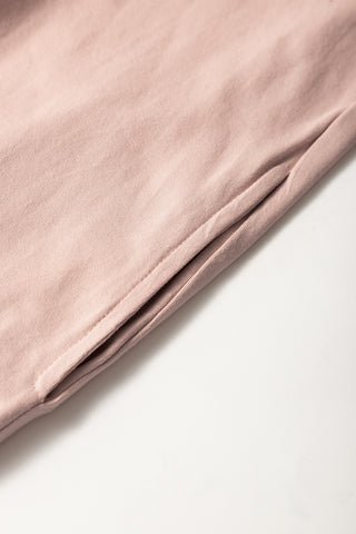Oatmeal Frilled Trim Crew Neck Loose Fit Mini Dress, A Blissfully Beautiful Boutique - A Blissfully Beautiful Boutique