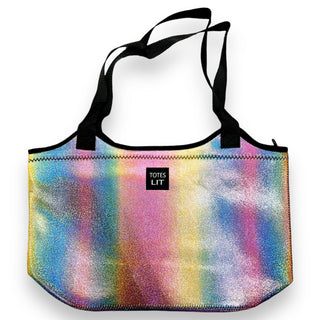 Iridescent Rainbow Neoprene Tote, Drink Handlers - A Blissfully Beautiful Boutique
