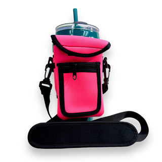 Neon Pink Wrap Around Drink Pocket, Drink Handlers - A Blissfully Beautiful Boutique