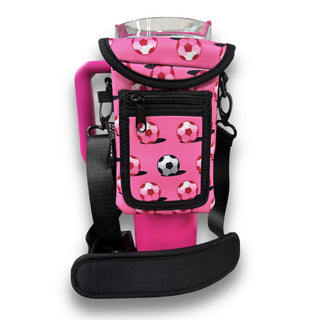 Pink Soccer Around Drink Pocket, Drink Handlers - A Blissfully Beautiful Boutique