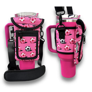 Pink Soccer Around Drink Pocket, Drink Handlers - A Blissfully Beautiful Boutique