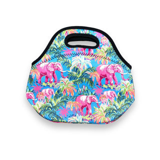Preppy Elephant Lunch Bag Tote, Drink Handlers - A Blissfully Beautiful Boutique