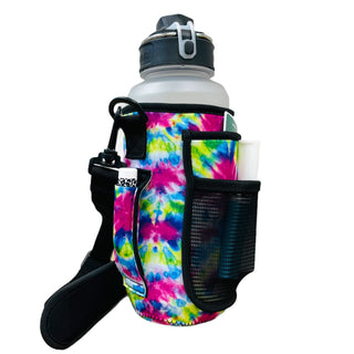 Purple Tie Dye 30-40oz Tumbler Handler™  With Carrying Strap, Drink Handlers - A Blissfully Beautiful Boutique