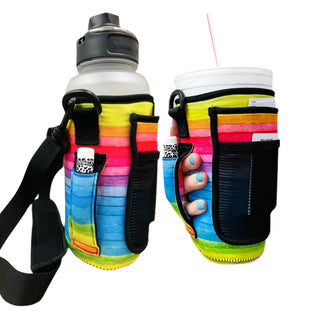 Rainbow 30-40oz Tumbler Handler™  With Carrying Strap, Drink Handlers - A Blissfully Beautiful Boutique