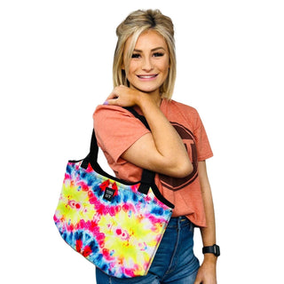 Tie Dye Neoprene Tote, Drink Handlers - A Blissfully Beautiful Boutique