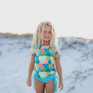 Olivia Diamond Rash Guard Swimsuit, Oopsie Daisy - A Blissfully Beautiful Boutique