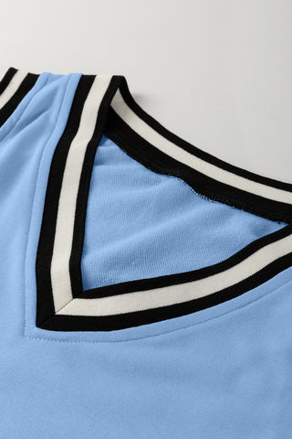Myosotis Color Contrast Trim V Neck Shift Sleeveless Mini Dress, A Blissfully Beautiful Boutique - A Blissfully Beautiful Boutique