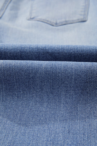 Beau Blue Mineral Wash Raw Hem High Waist Flared Jeans, A Blissfully Beautiful Boutique - A Blissfully Beautiful Boutique