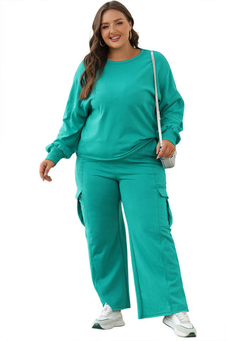 Lapis Solid Color Mineral Wash Pullover Top and Cargo Pants Set, A Blissfully Beautiful Boutique - A Blissfully Beautiful Boutique