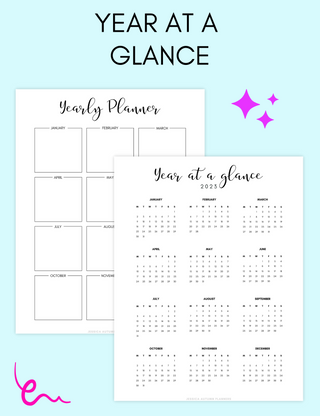 Year At A Glance, Jessica Autumn - A Blissfully Beautiful Boutique