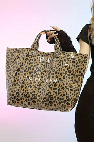 Brown Leopard PU Leather Water Proof Tote Bag, Dear-Lover Dropshipping - A Blissfully Beautiful Boutique
