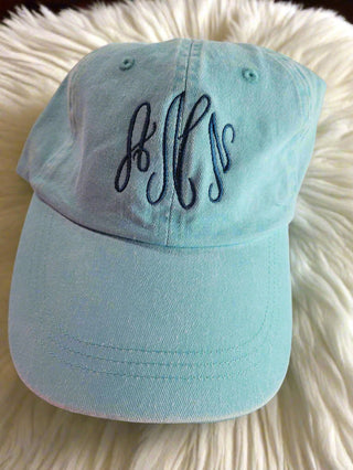 Embroidered Monogram Pigment-Dyed Twill Hat | Quick Ship, Merch Girls - A Blissfully Beautiful Boutique