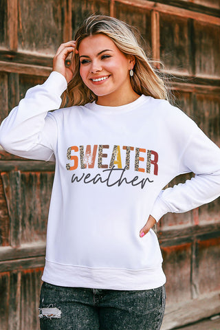 White Sweater Weather Vibrant Monogram Sweatshirt