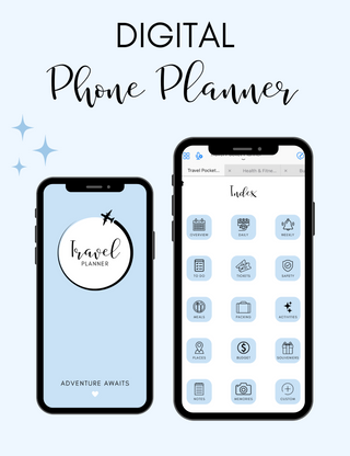 Digital Travel Phone Planner Blue, Jessica Autumn - A Blissfully Beautiful Boutique