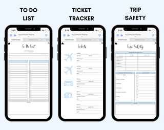 Digital Travel Phone Planner Blue, Jessica Autumn - A Blissfully Beautiful Boutique