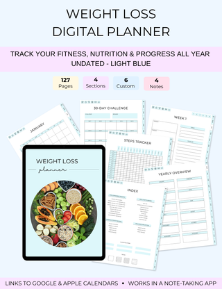 Weight Loss Digital Planner, Jessica Autumn - A Blissfully Beautiful Boutique