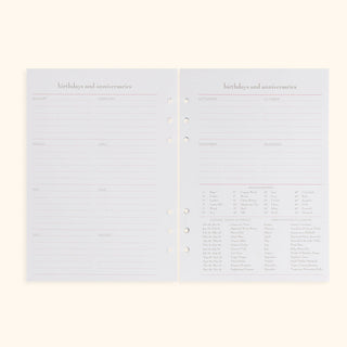 A5 Inserts for Weekly Planner Personal Portfolio 2026, momAgenda - A Blissfully Beautiful Boutique