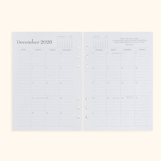 A5 Inserts for Weekly Planner Personal Portfolio 2026, momAgenda - A Blissfully Beautiful Boutique