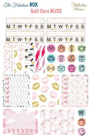 3 Sheets Self Care Sticker Set, The Fabulous Planner - A Blissfully Beautiful Boutique