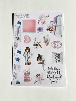 4 Sheets - Offline Self Care Planner Stickers Kit, The Fabulous Planner - A Blissfully Beautiful Boutique