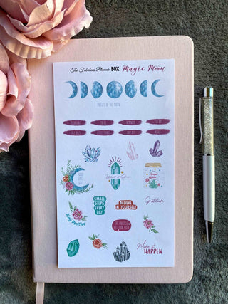 3 Sheet Magic Moon Sticker Sheet, The Fabulous Planner - A Blissfully Beautiful Boutique