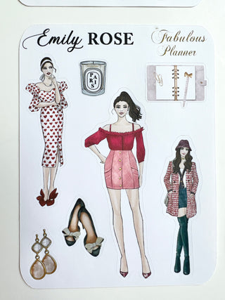 Emily In Paris Outfits Mini Sticker Kit, The Fabulous Planner - A Blissfully Beautiful Boutique