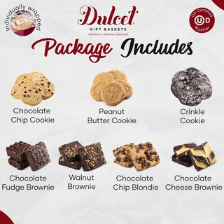 Festive Cookie and Brownie Gourmet Gift Box, Dulcet Gift Baskets - A Blissfully Beautiful Boutique