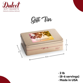 Delightful Sweets Sampler Gift Tin, Dulcet Gift Baskets - A Blissfully Beautiful Boutique