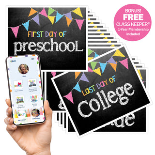 First & Last Day of School Signs + BONUS App Membership | Photo Prop Deck | 17 Grades | (4) Styles, Denise Albright® - A Blissfully Beautiful Boutique