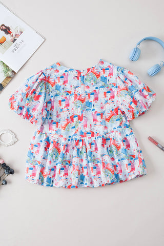 Sky Blue Parisian Avenue Babydoll Top, Dear-Lover Dropshipping - A Blissfully Beautiful Boutique