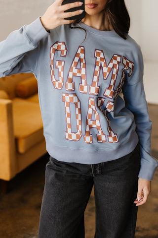 Sleet GAME DAY Checkered Letter Graphic Oversize Sweatshirt, Dear-Lover Dropshipping - A Blissfully Beautiful Boutique