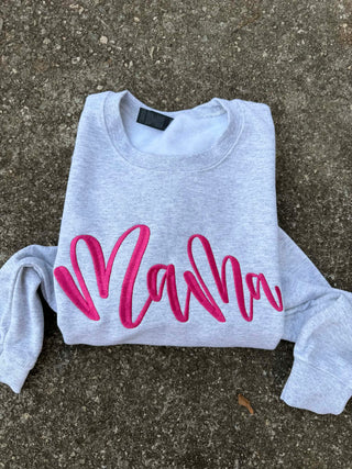 Mama Embroidered Sweatshirt, Merch Girls - A Blissfully Beautiful Boutique