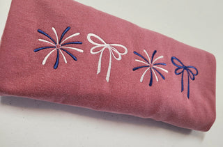 Coquette Bows and Fireworks Embroidered Shirt | QUICK SHIP, Merch Girls - A Blissfully Beautiful Boutique