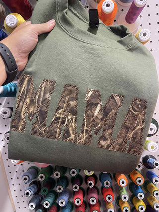 Custom Camo Diamond Edge Applique with optional 3D Embroidered Text Shirt, Merch Girls - A Blissfully Beautiful Boutique