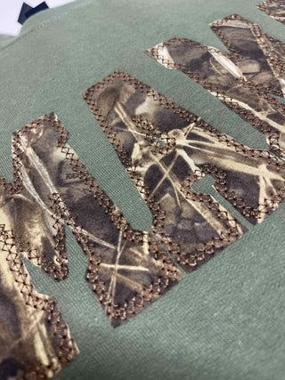 Custom Camo Diamond Edge Applique with optional 3D Embroidered Text Shirt, Merch Girls - A Blissfully Beautiful Boutique