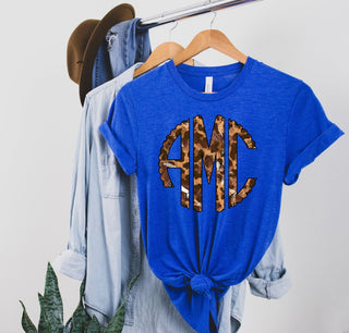 Football Leopard Monogram Graphic Tee, Merch Girls - A Blissfully Beautiful Boutique